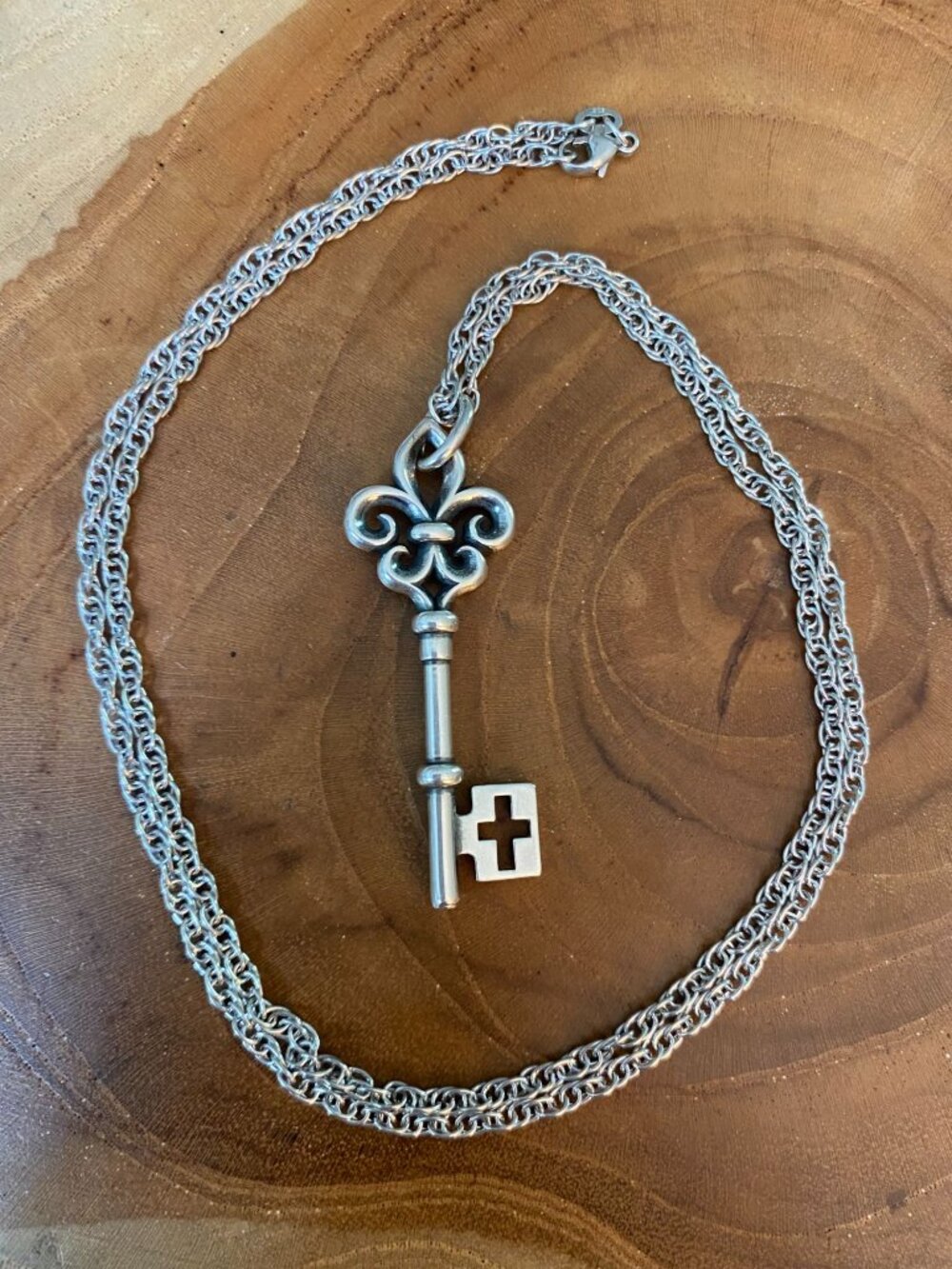 RETIRED James Avery Key of St. Mary Necklace, Sterling Silver